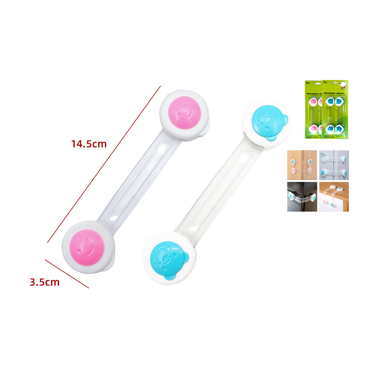 Kit x 5 Correas bandas con broche de seguridad para proteccion de bebes en Cajones, puertas, ventanas, multiproposito.
