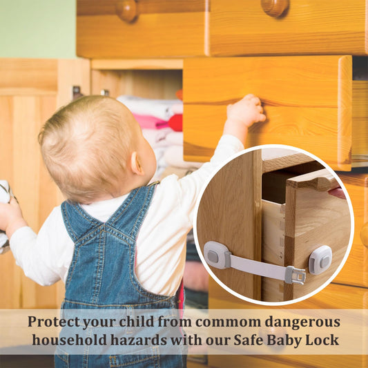 Kit x 5 Correas bandas con broche de seguridad para proteccion de bebes en Cajones, puertas, ventanas, multiproposito.