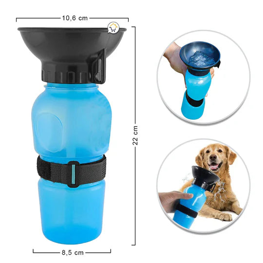 Botilito Bebedero Portátil Agua Para Perros y gatos Aqua Dog Color Azul