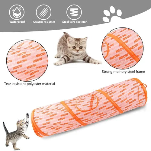 Tunel Tubo Plegable Para Gato 4 Entradas Pelusa