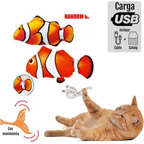 Pescado Juguete Usb Gato Catnip Ejercicio Interactivo Mascotas